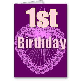 Girl 1st first birthday card
