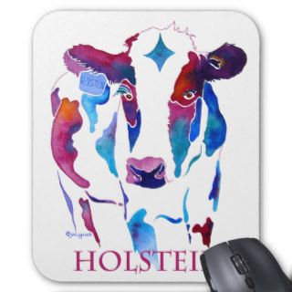 Mouse Pad Holstein Cow in Purple & Blues