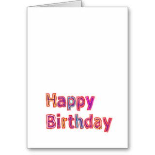 Happy Birthday  beautiful inside Print Text Script Greeting Cards