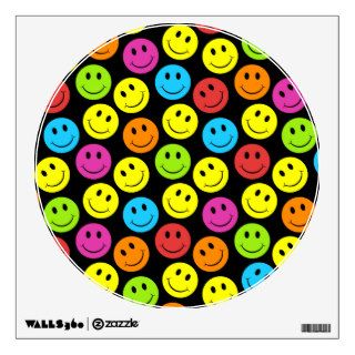 Happy Colorful Smiley Faces Pattern Room Sticker