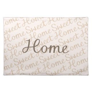 Home Sweet Home Script Design in Browns Place Mat