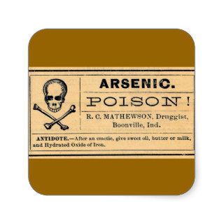 Vintage Skull Crossed Bones Arsenic Poison Label Sticker