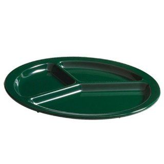 GET Supermel Hunter Green 3 Compartment Deep Plate   11" [Box of 12] Luncheon Plates Kitchen & Dining
