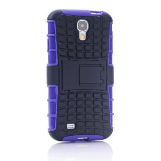 Meaci Samsung Galaxy S4 I9500 Purple 2 in 1 TPU Stand Kickstand Defender Silicon Rubber&pc Hard Case 1x Free Anti dust Plug Stopper(random Color) Cell Phones & Accessories