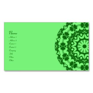 Green Hearts Medallion Kaleidoscope Business Card