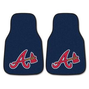 FANMATS Atlanta Braves 18 in. x 27 in. 2 Piece Carpeted Car Mat Set 6430