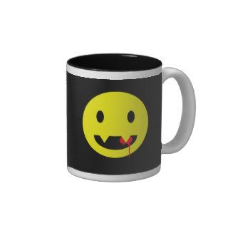 Happy Face with Fangs and Blood Tshirts Coffee Mug