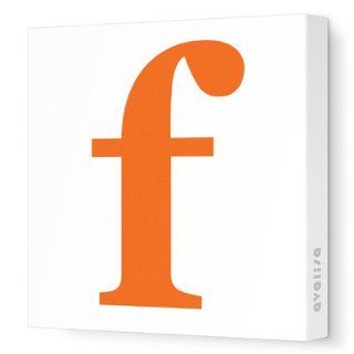 Letter   Lower Case 'f' Stretched Wall Art Color Pumpkin, Size 44" x 44"   Wall Decor Stickers