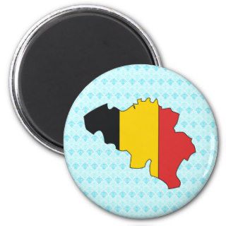 Belgium Flag Map full size Magnet