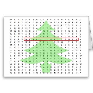 Merry Christmas Word Search Card Tree