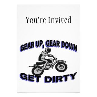 Gear Up Get Dirty Motocross Invitation