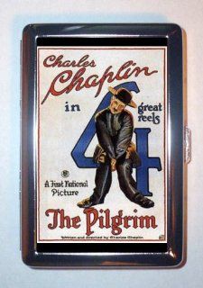 CHARLIE CHAPLIN 1923 THE PILGRIM POSTER Double Sided Cigarette Case, ID Holder, Wallet with RFID Theft Protection  Business Card Holders 