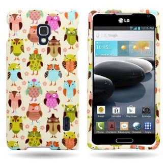 CoverON Slim Hard Design Case for LG Optimus F6 with Cover Removal Pry Tool   (Fancy Owl) Cell Phones & Accessories
