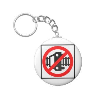 Do Not Drive on Tracks Highway Sign Keychain