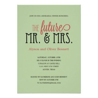 Future Mr and Mrs Rehearsal Dinner /Wedding Shower Personalized Invite