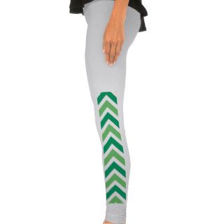 Hipster Girly Green Chevron Andes Zigzag Pattern Legging Tights