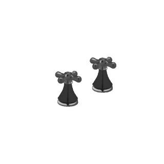 American Standard 0000.552.068 2 Iris Metal Cross Handles, Blackened Bronze   Bathroom Sink Faucets  
