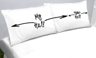 My Half Your Half Pillowcases   (My Half on the Left)   My Side Your Side Pillow Cases   Gift for Boyfriend Girlfriend   Pillowcase And Sheet Sets