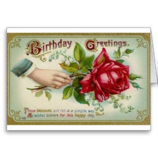 Victorian Rose Birthday Greeting Card