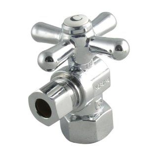 LDR 537 5101QTX Low Lead Cross Handle Quarter Turn Shut Off Angle Valve 3/8 Inch Compression x 1/2 Inch FIP, Chrome   Pipe Fittings  