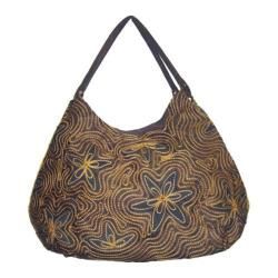 Women's Hobo Embroidered Bag Brown Swirls Hobo Bags