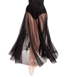Long Full Chiffon Skirt BLACK 2X3X Clothing