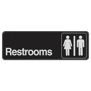 The Hillman Group 3 in. x 9 in. Restrooms Sign 841758