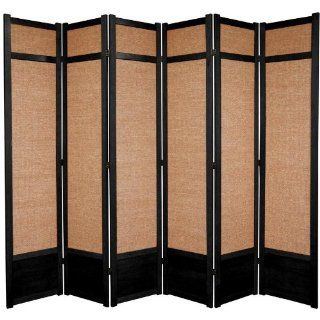 7 ft. Tall Jute Shoji Screen  Black   6P   Panel Screens