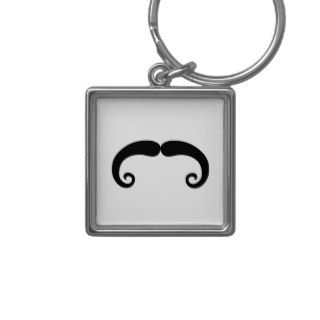 Funny Black Mustache or Moustache Style Key Chain