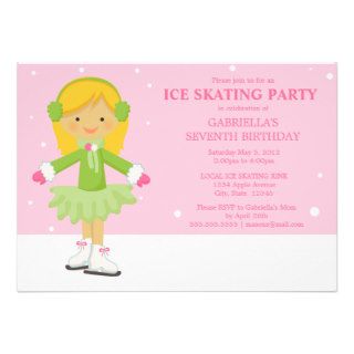5 x 7 Ice Skating  Birthday Party Invite