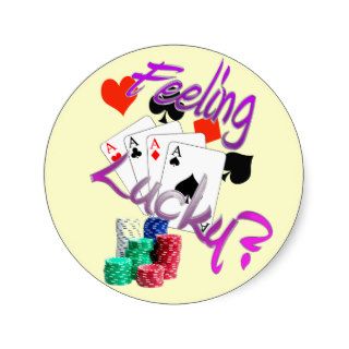 Feeling Lucky? Round Stickers