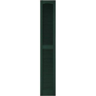 Builders Edge 12 in. x 72 in. Louvered Vinyl Exterior Shutters Pair in #122 Midnight Green 010120072122