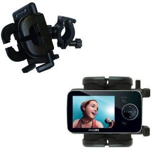 Gomadic Bike Handlebar Holder Mount System suitable for the Philips GoGear SA5245BT   Unique Holder, Lifetime Warranty   Players & Accessories