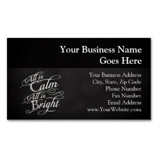 All is Calm, All is Bright Chalkboard Christmas Business Card