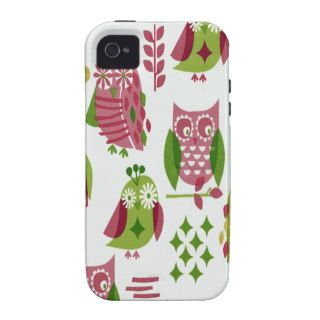 Pink Green Owls Case For The iPhone 4