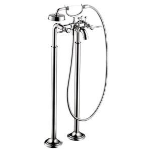 Hansgrohe Montreux Lever 2 Handle Freestanding Roman Tub Faucet Trim Kit with Handshower in Chrome (Valve Not Included) 16553001