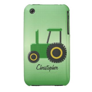Green Tractor Just Add Name iPhone 3 Covers