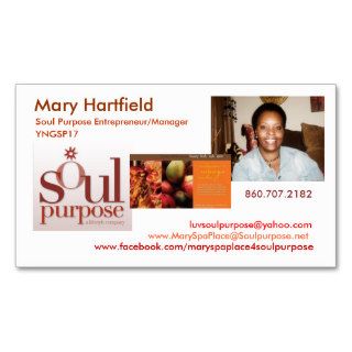 Mary Hartfield  Soul Purpose Business Card Templates