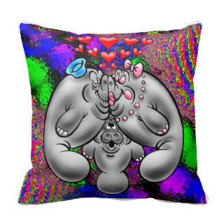 "FRACTOONS" PILLOW "KISSING MANATEES" BY ED SEEMAN