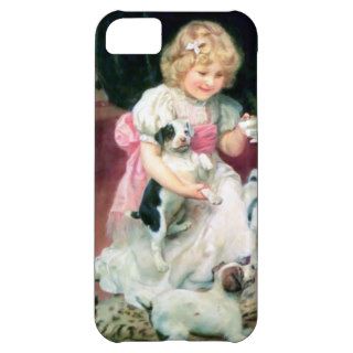 Girl with Puppie Pets having tea party iPhone 5C Case