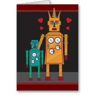Robot Mom & Son Greeting Card