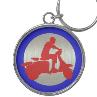 Red Metallic Scooter Rider Target Key Chain