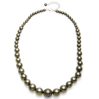 Pearlz Ocean Sterling Silver Pyrite Bead Journey Necklace Pearlz Ocean Gemstone Necklaces