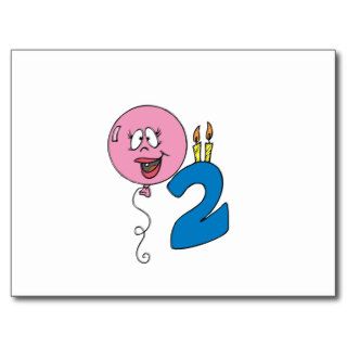 Two Year Old Birthday Postcard