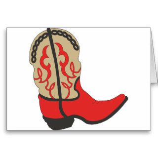 Red Cowboy Boot Cards