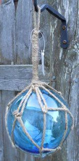 Mary B Decorative Art Japanese Glass Fishing Floats Fish Net Buoys Tiki Decor in Light Blue   Japanese Bouy