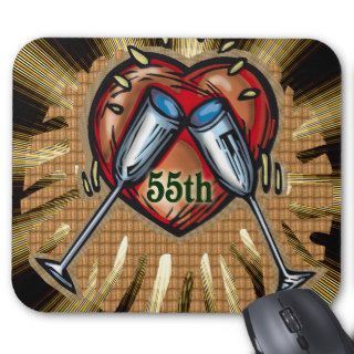 55th wedding anniversary square mouse mats