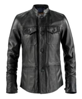 Soul Revolver Paul Weller Vintage Leather Jacket   Black at  Mens Clothing store