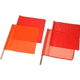 Flag, 18" with 3/4" x36" Staff, Road Warning Flags Heavy Duty Knitting Resists Tearing & Snagging Industrial Warning Signs