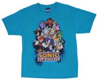 Sonic Gang   Sonic The Hedgehog Boys T shirt Youth Small (6 8)   Teal Clothing